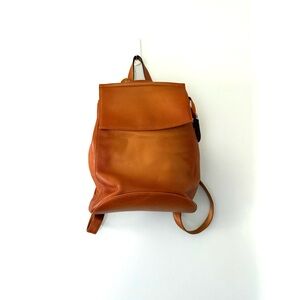 HESHE brown leather backpack purse HeShe